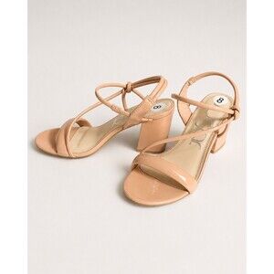 New With Tags- Sugar Women's Nude Patent Ankle Strap Block Heel Sandals Size 8 M